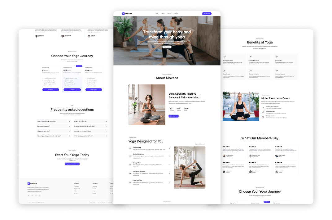 Moksha - React JS Yoga Website Template