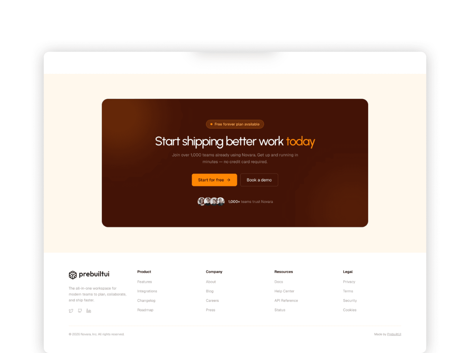 Pricing plans, FAQ, and final call-to-action footer