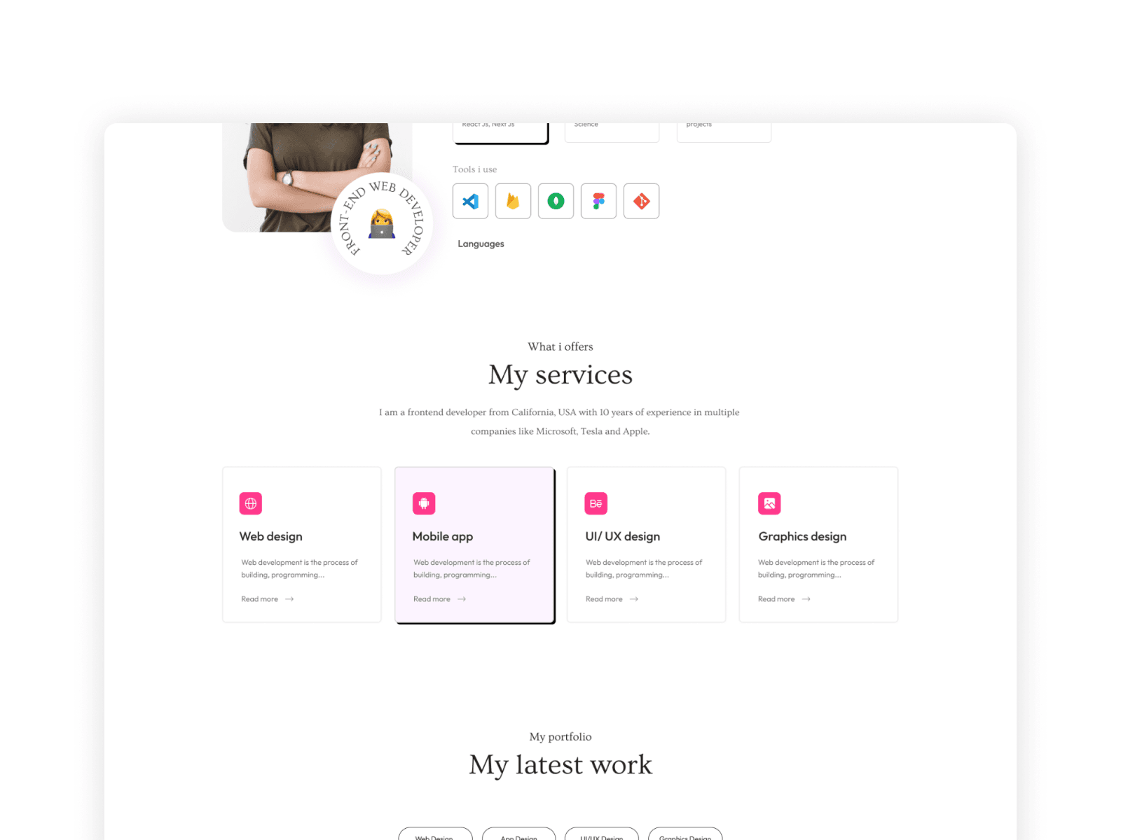 Eliana - React JS Portfolio Template Screenshot 2