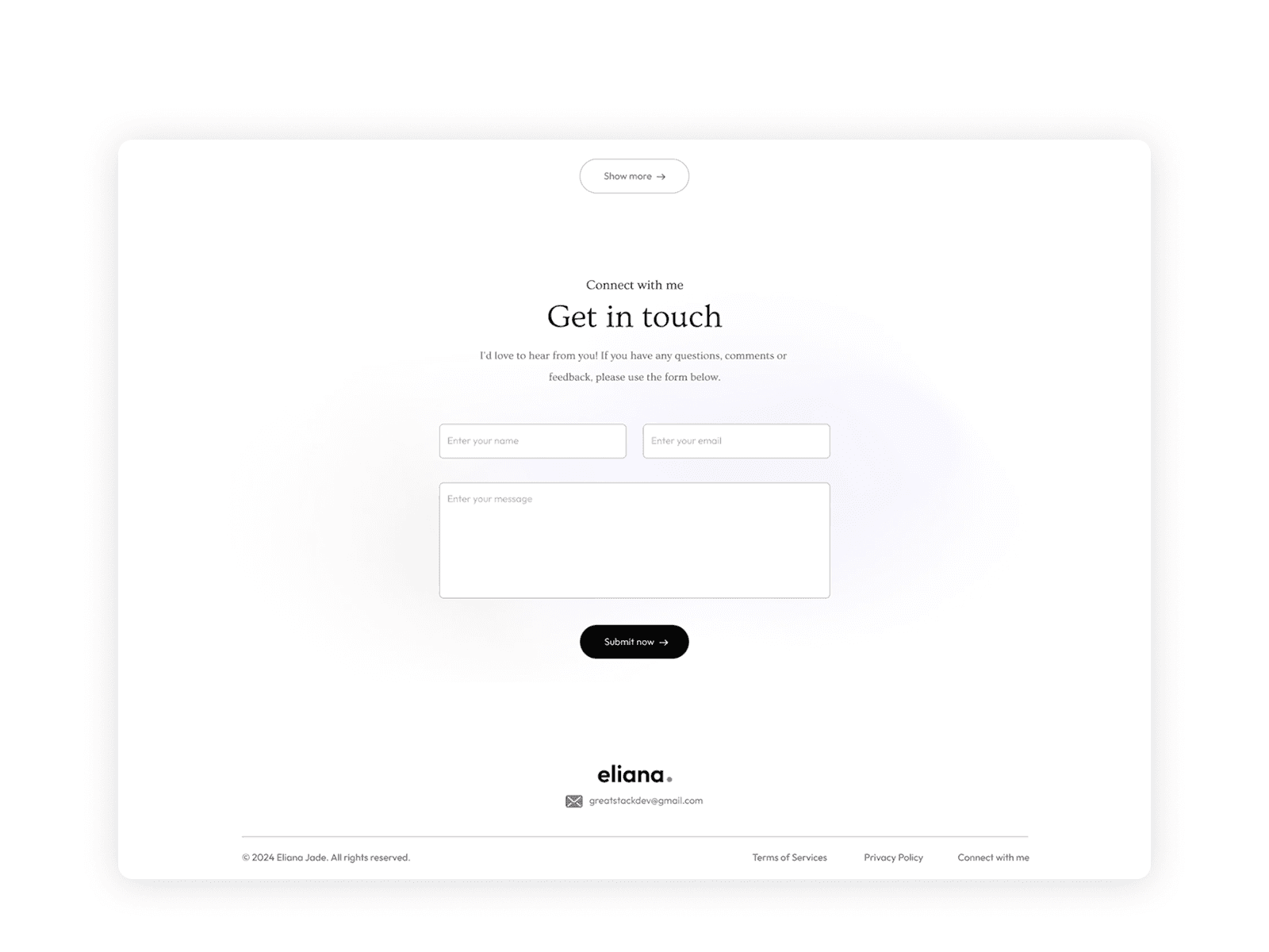Eliana - React JS Portfolio Template Screenshot 4