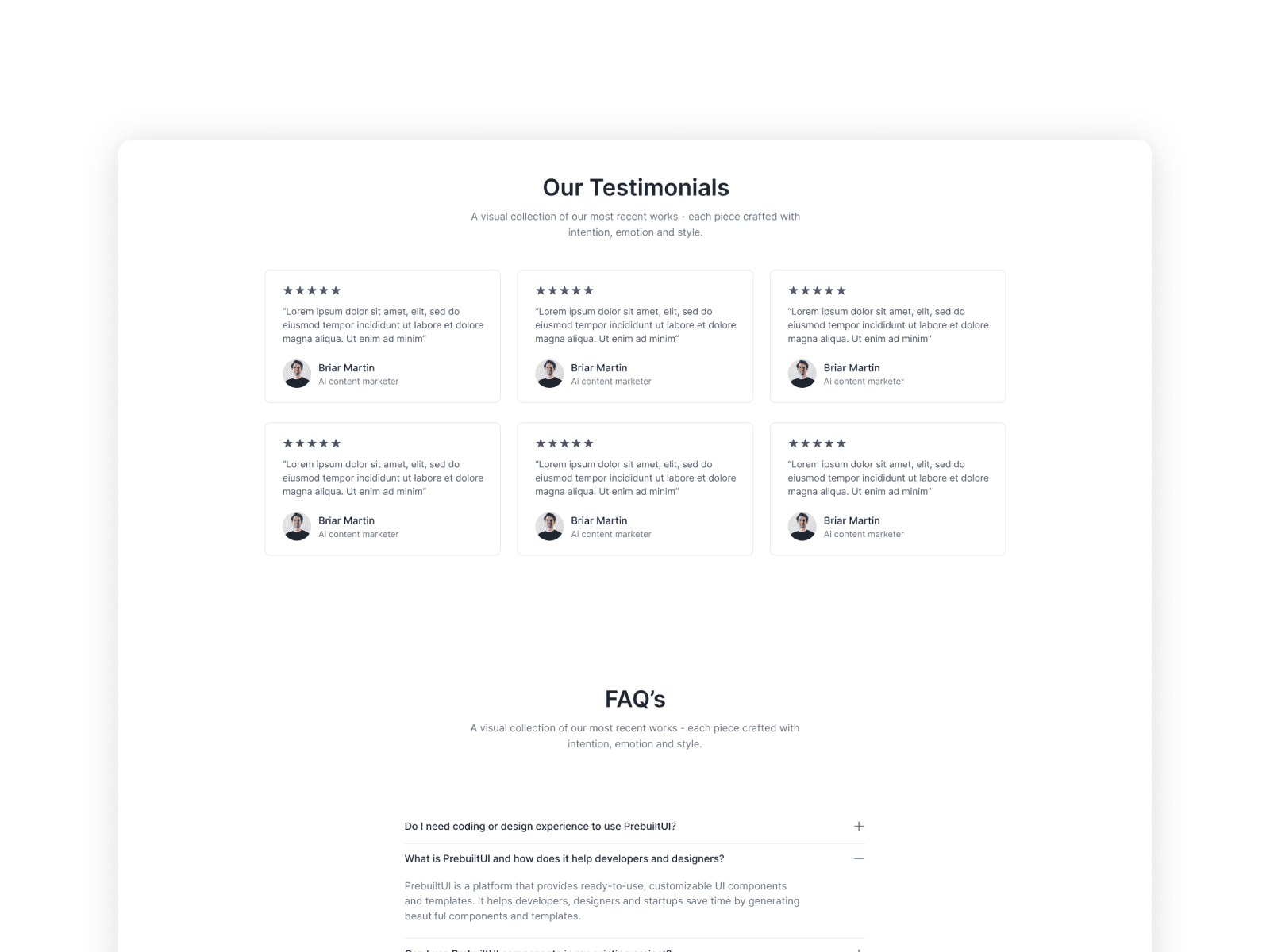 Material - React JS Landing Page Template Screenshot 4
