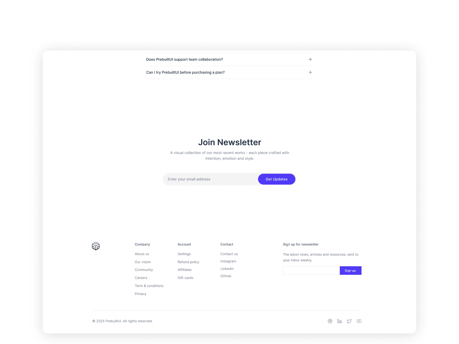 Material - React JS Landing Page Template Screenshot 5