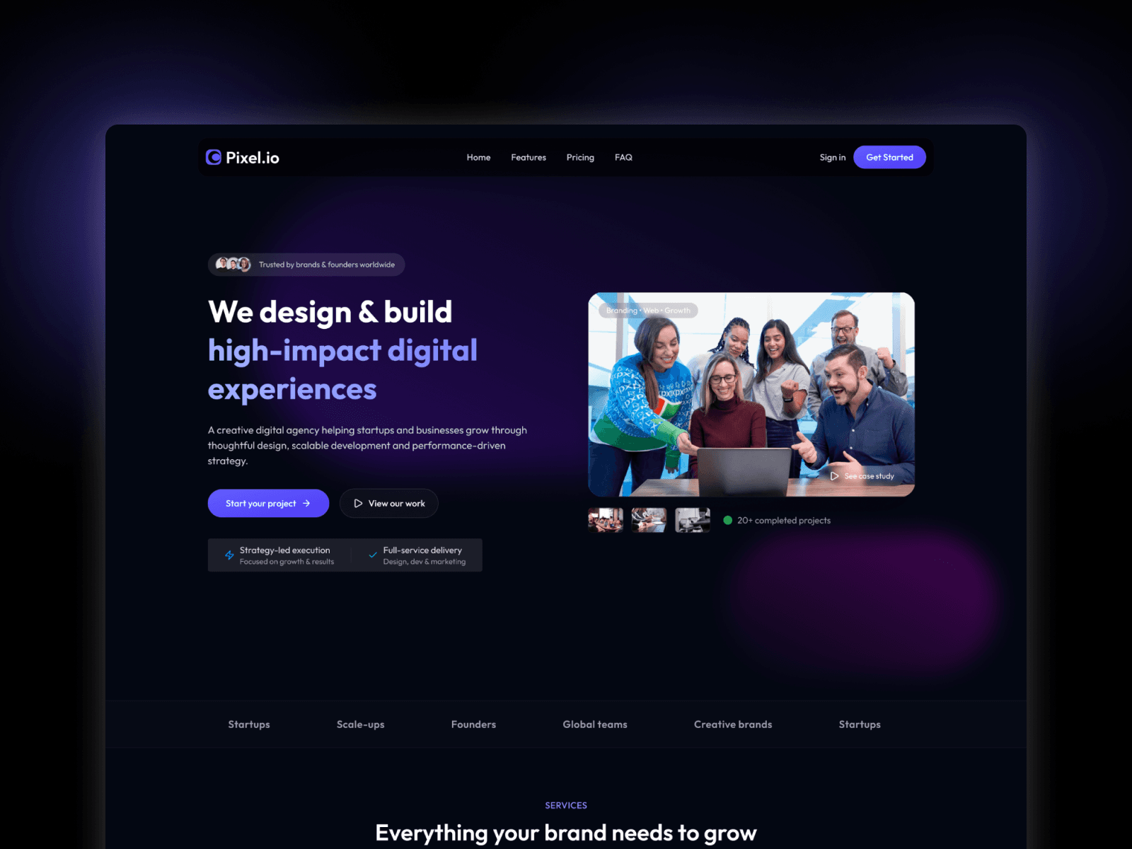 Pixel.io - React JS Digital Agency Template Screenshot 1