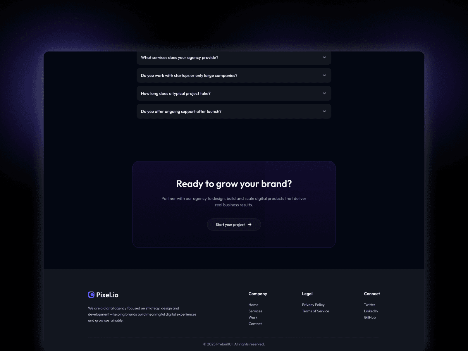 Pixel.io - React JS Digital Agency Template Screenshot 5
