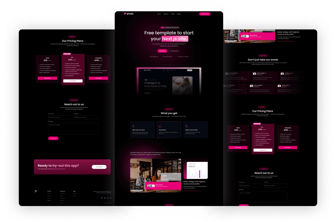 Pixels - React JS Animated SaaS Template