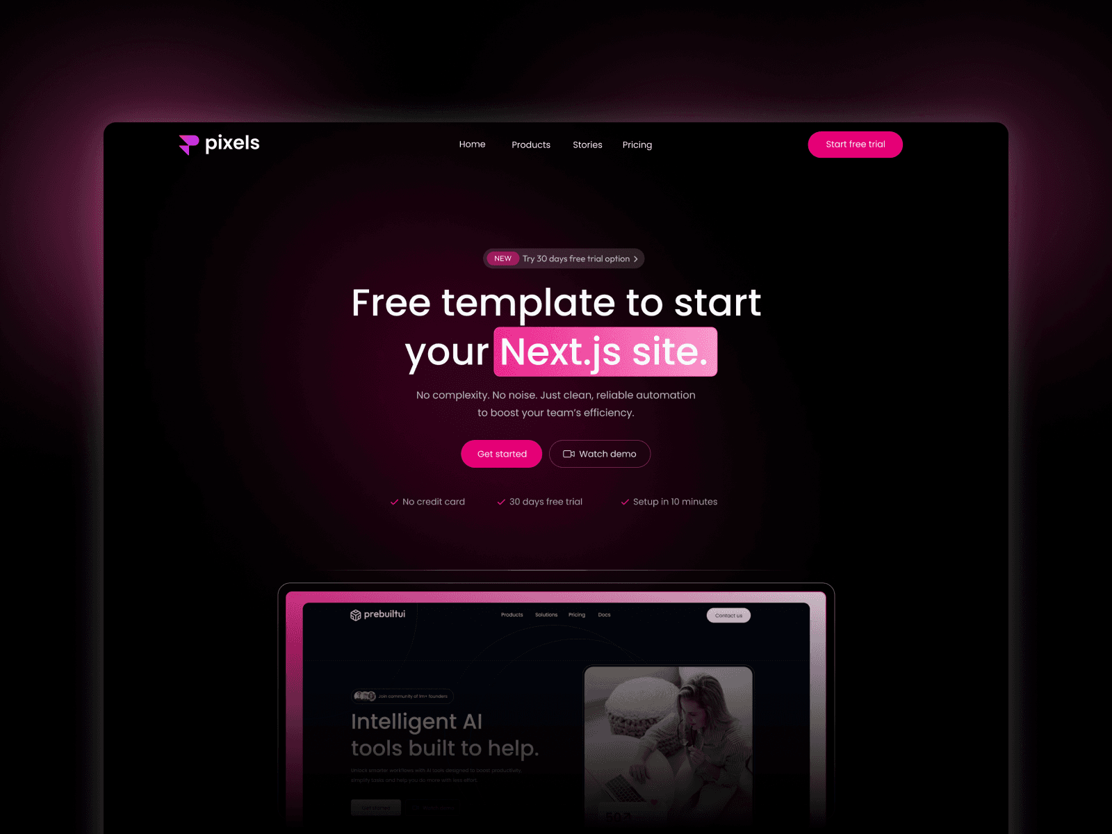 Pixels - React JS Animated SaaS Template Screenshot 1