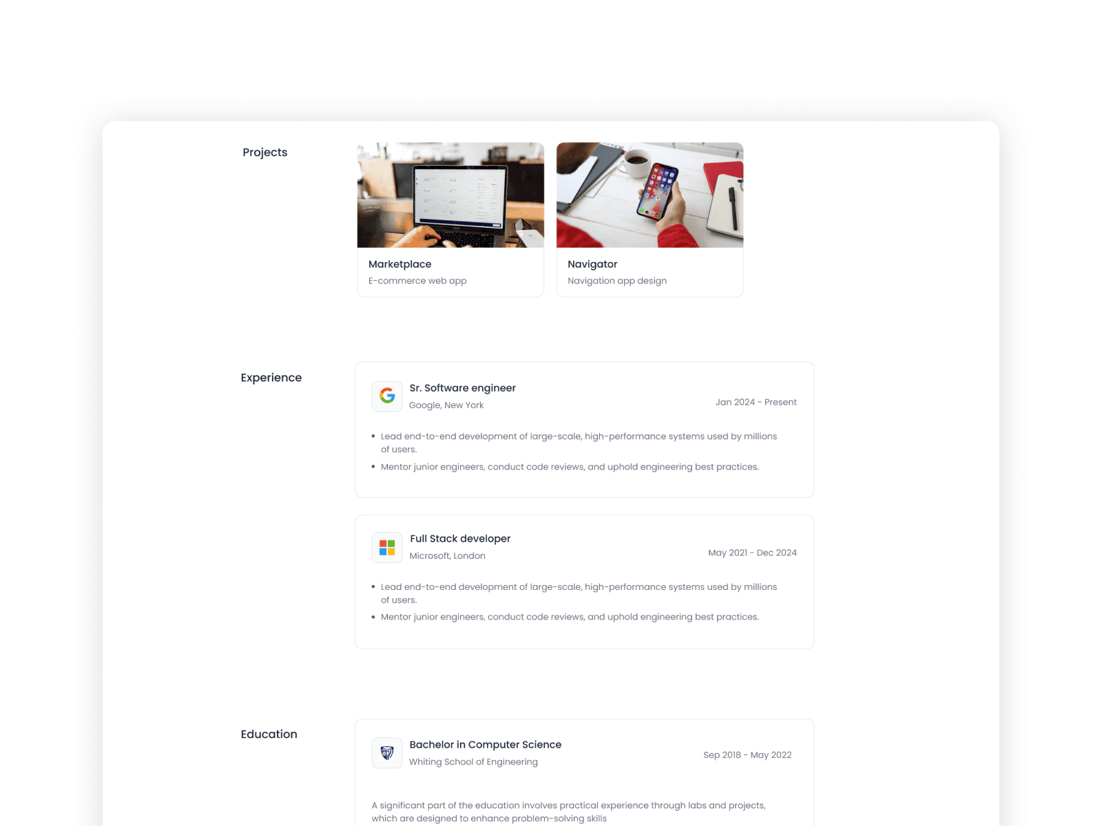 Ryan - React JS Portfolio Template Screenshot 2