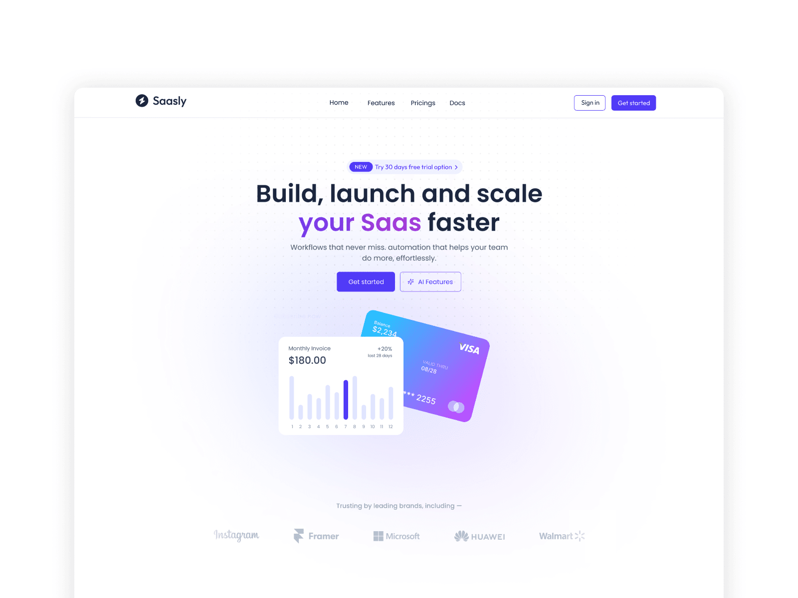 SaaSly - React JS Modern SaaS App Screenshot 1