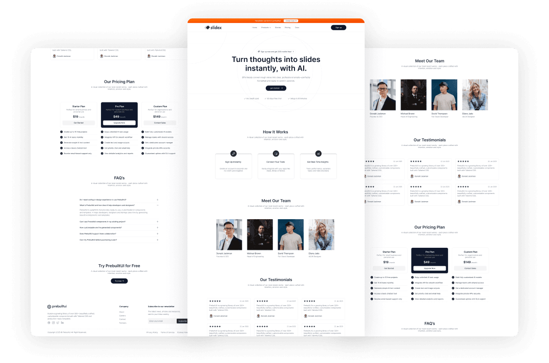 SlideX - React JS AI Presentation Template