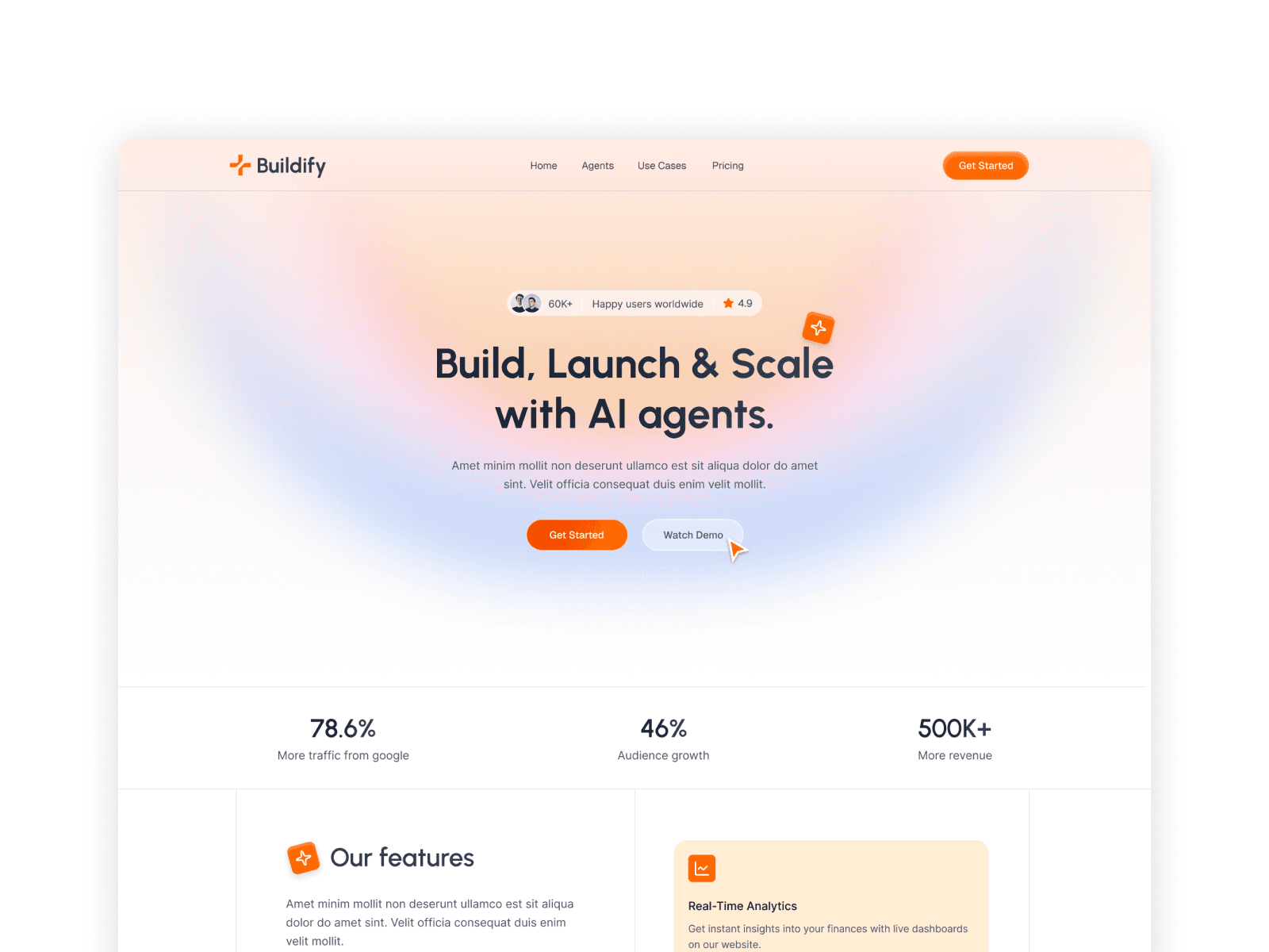 Buildify - React JS AI Agents SaaS Template Screenshot 1