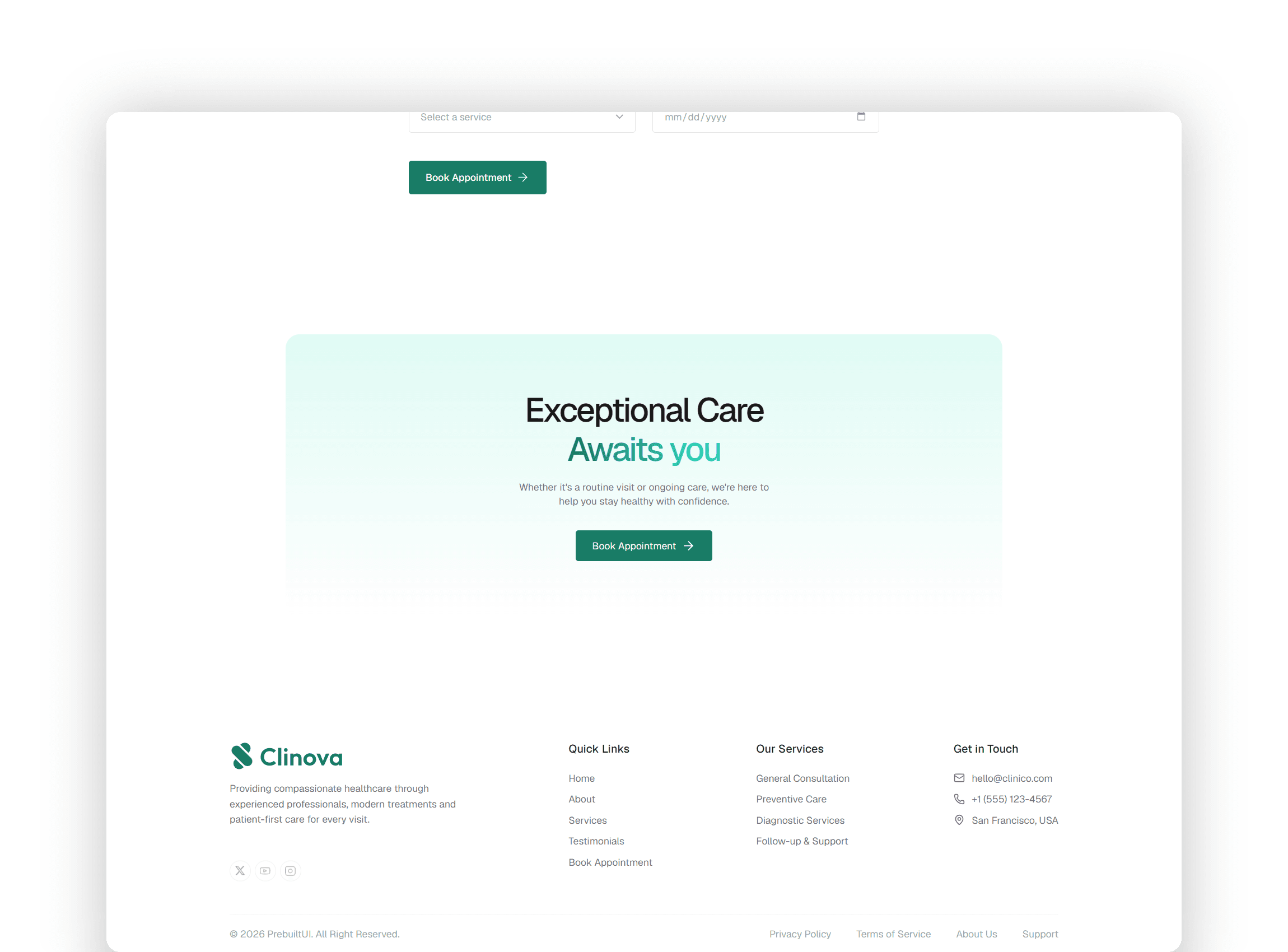 Testimonials section with video review card star ratings and verified patient feedback cards