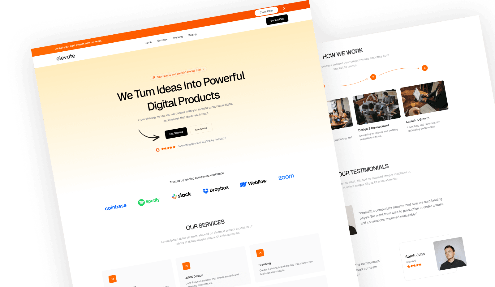 Elevate - React JS Agency Website Template