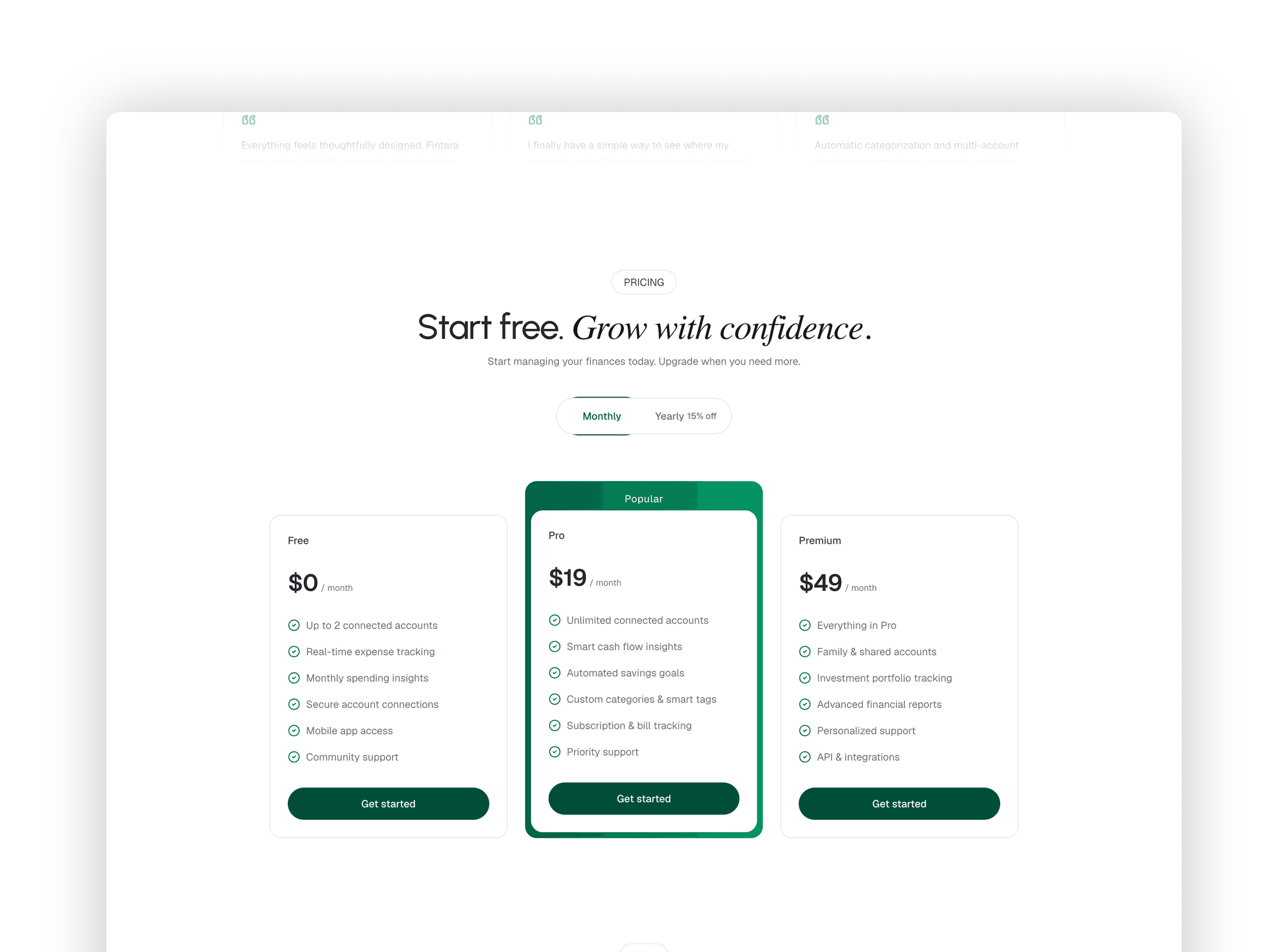 Customer reviews and animated testimonial wall