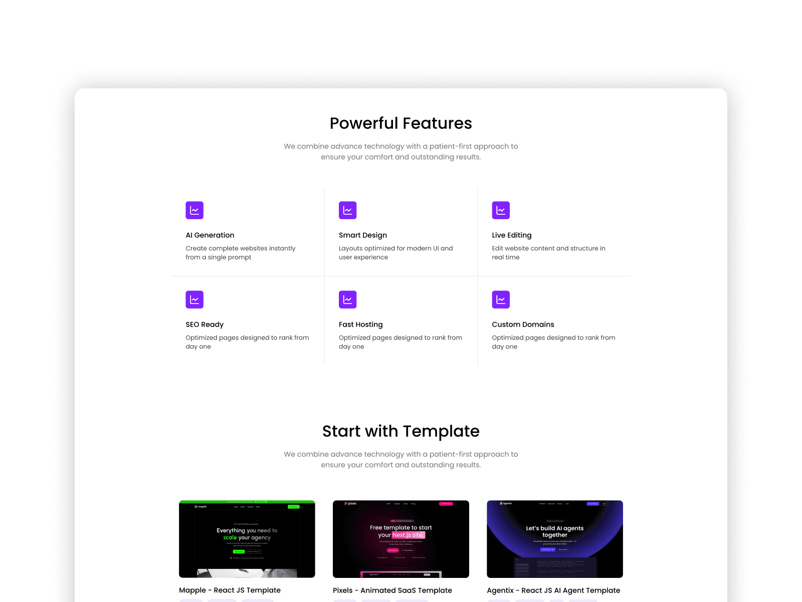 Step-based workflow section for creation, design, and launch