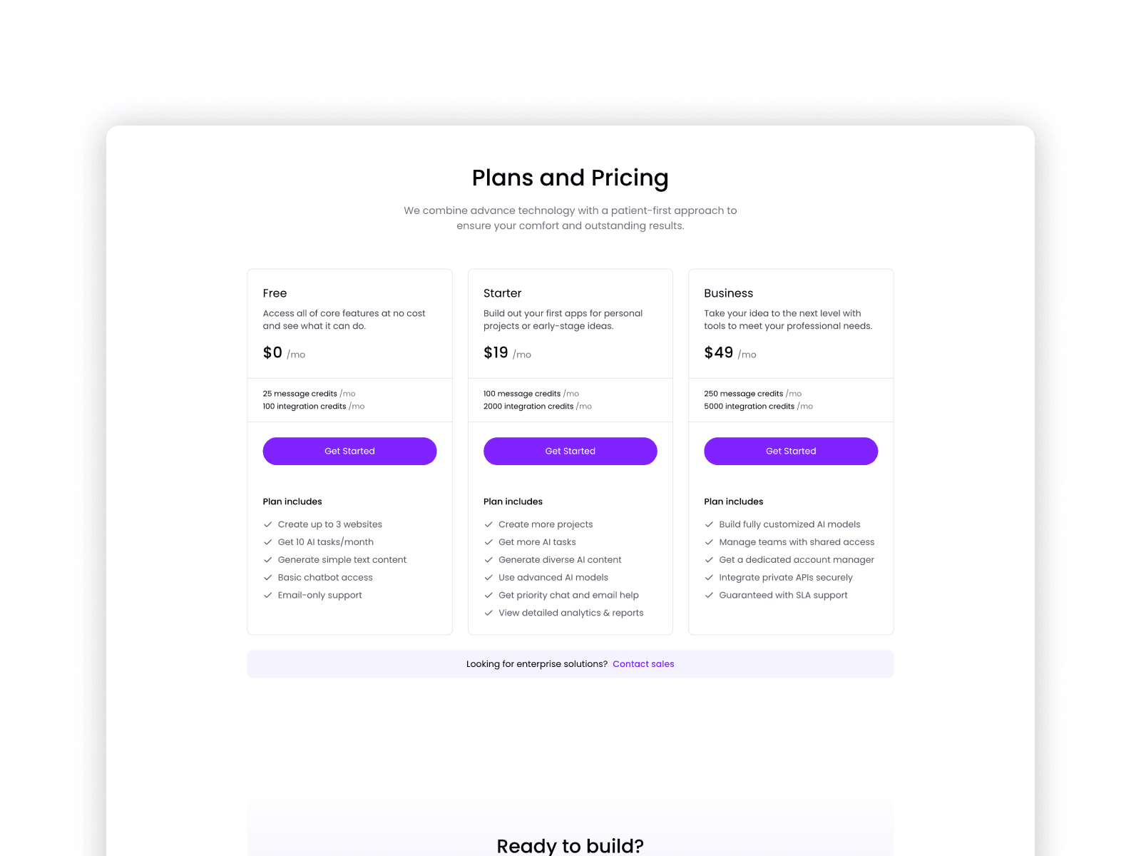 Call-to-action block and footer with newsletter integration