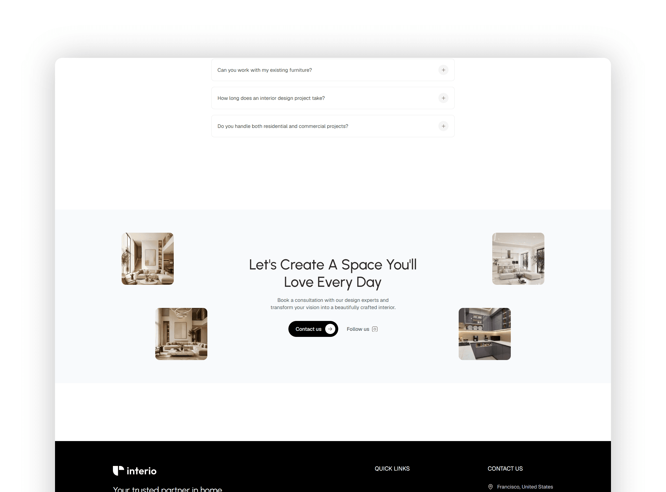 Customer reviews section featuring clean testimonial cards, star ratings and architectural design preview images