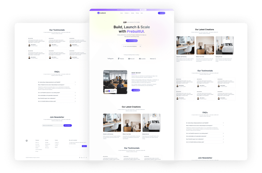 Material - React JS Landing Page Template