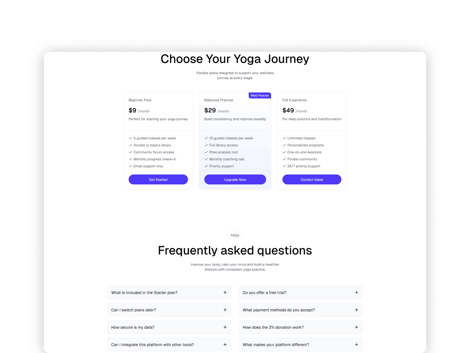CTA section and footer with social links
