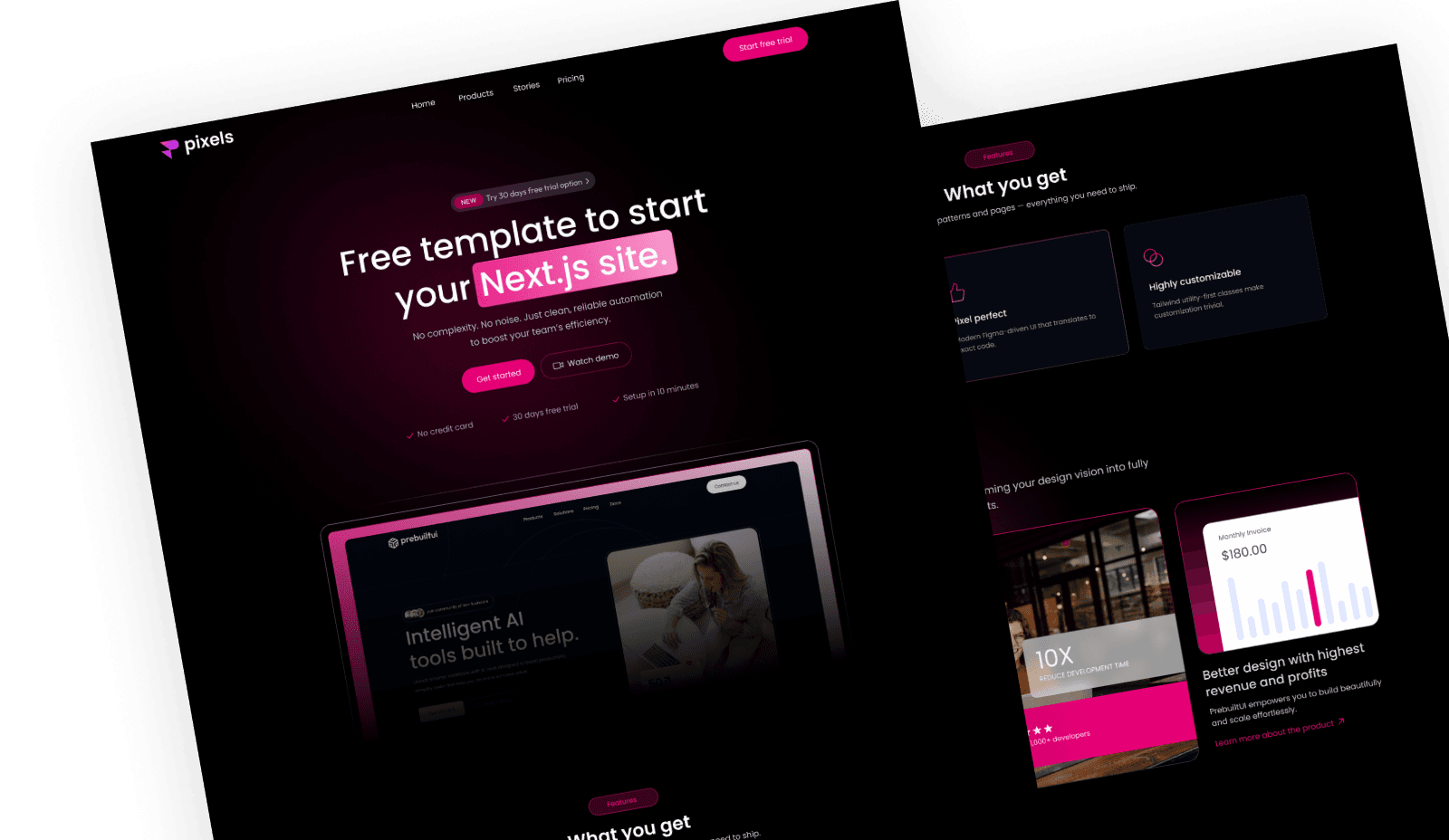 Pixels - React JS Animated SaaS Template