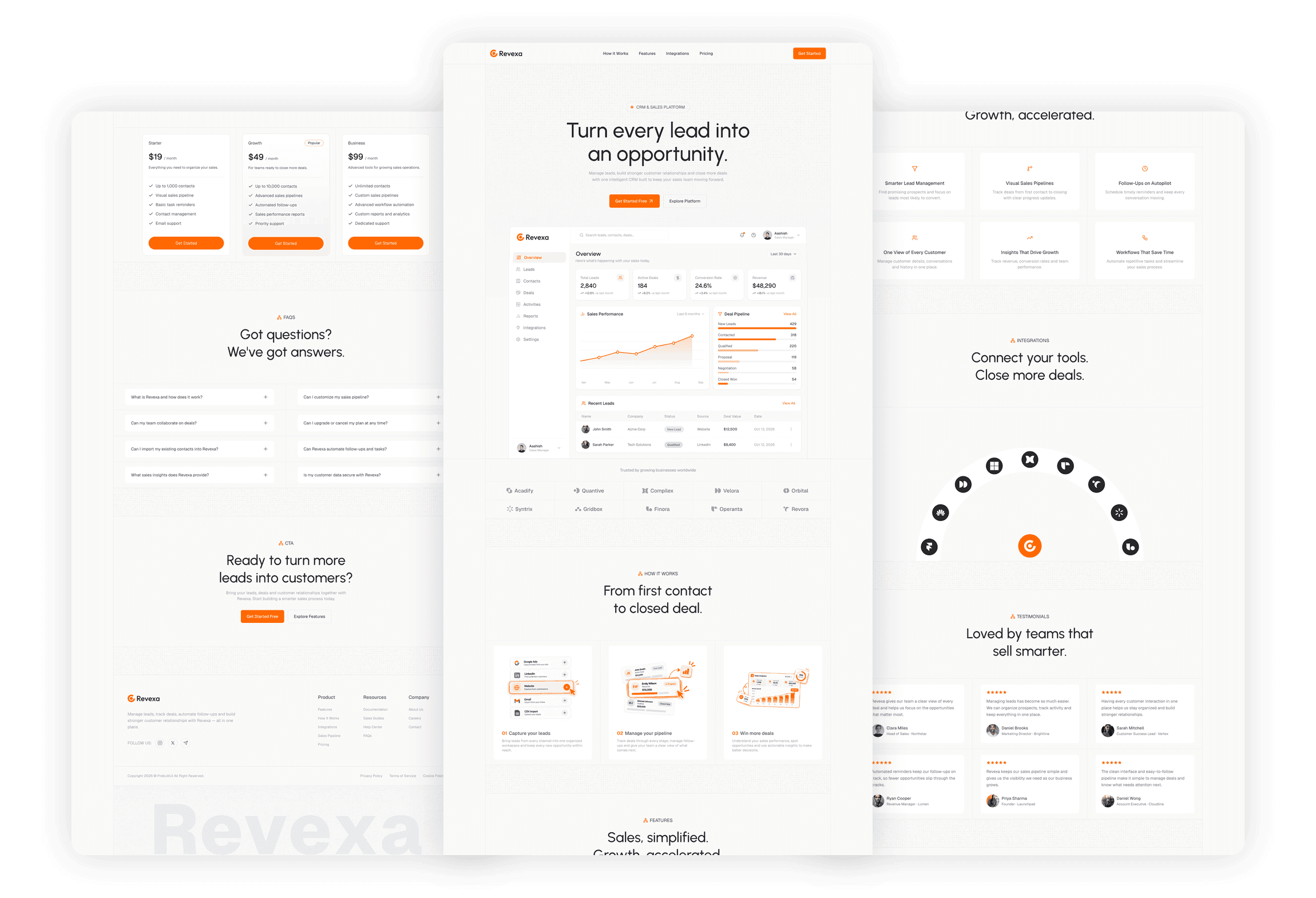 Revexa - React JS CRM and Sales Website Template