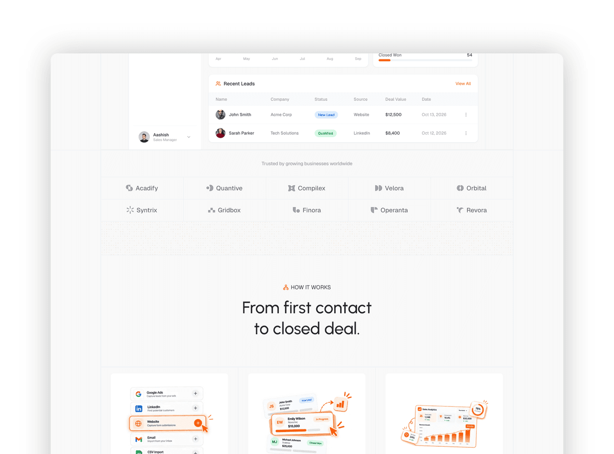 Revexa - React JS CRM and Sales Website Template by PrebuiltUI