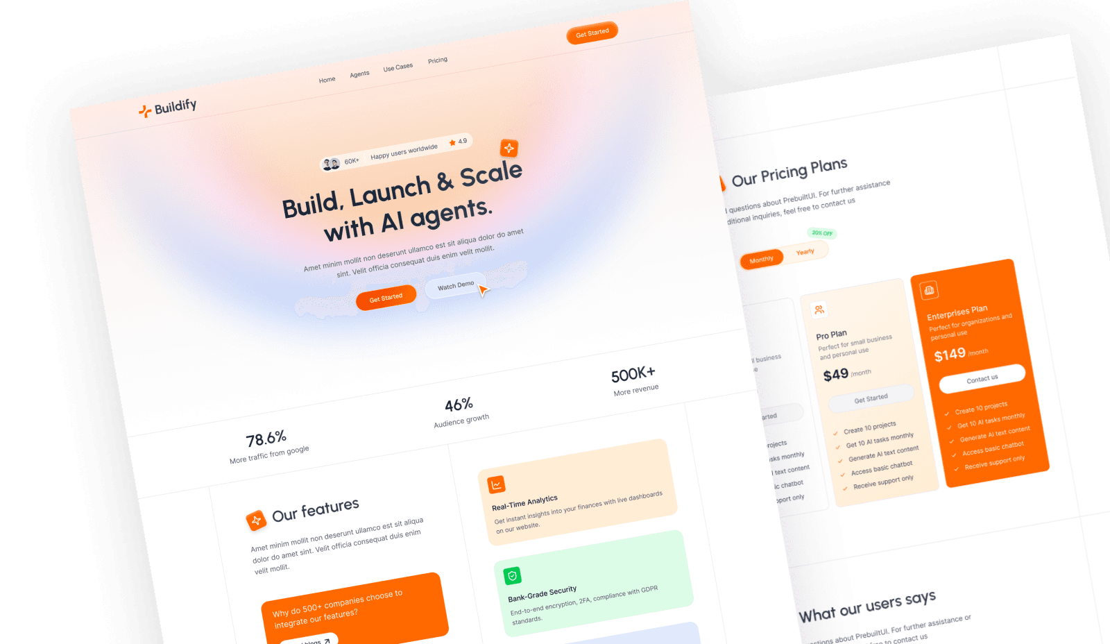 Buildify - React JS AI Agents SaaS Template