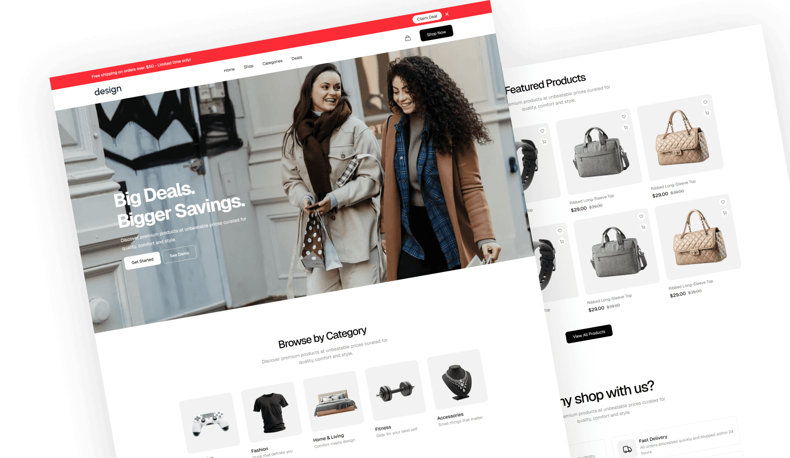 Design - React JS Ecommerce Template
