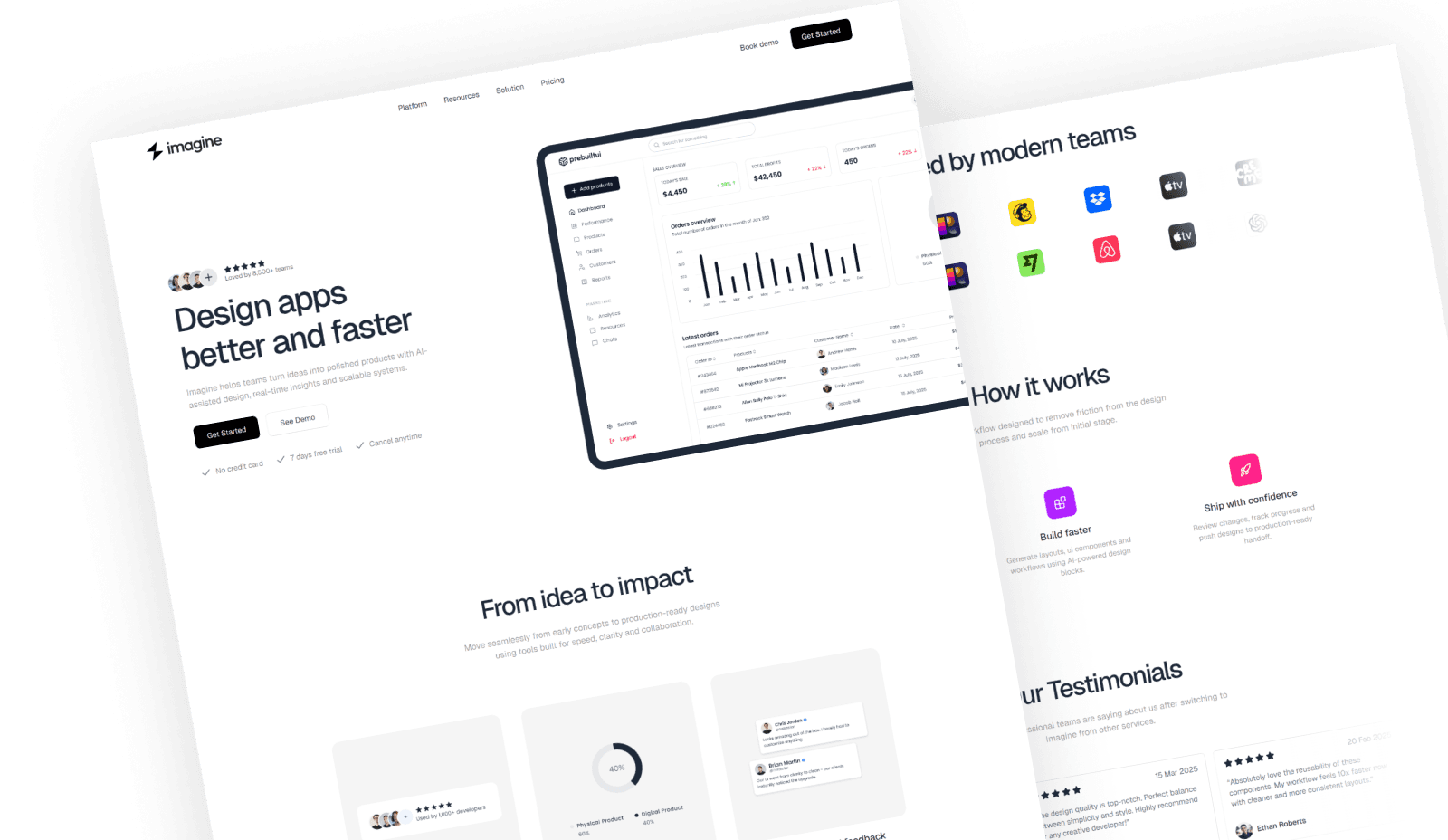 Imagine - React JS AI SaaS Website Template
