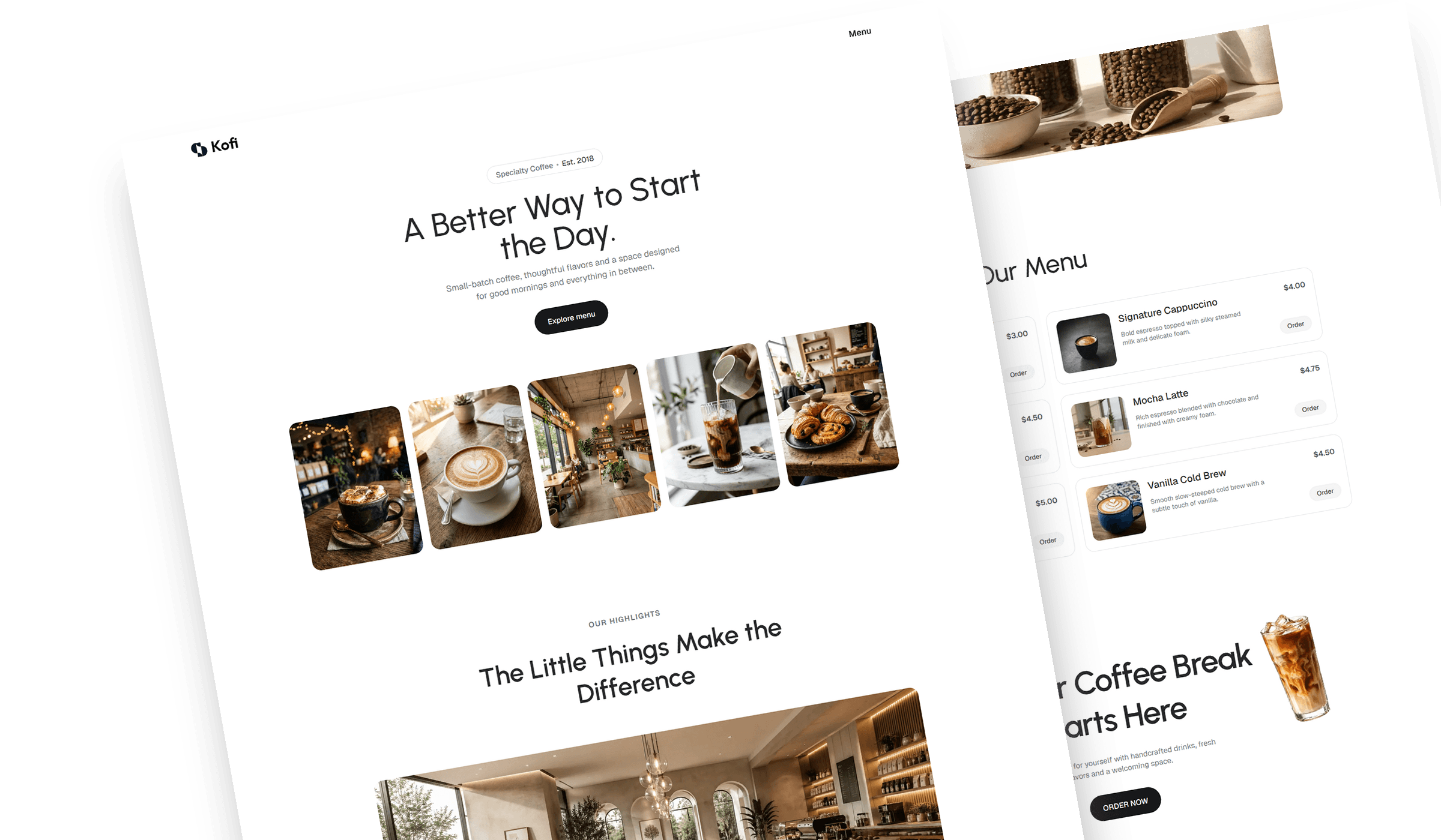 Kofi - React JS Coffee Shop Website Template