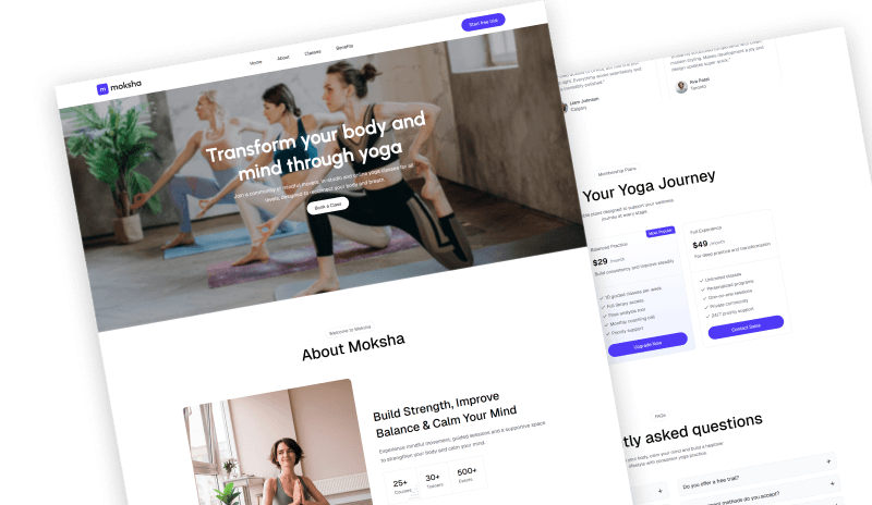 Moksha - React JS Yoga Website Template