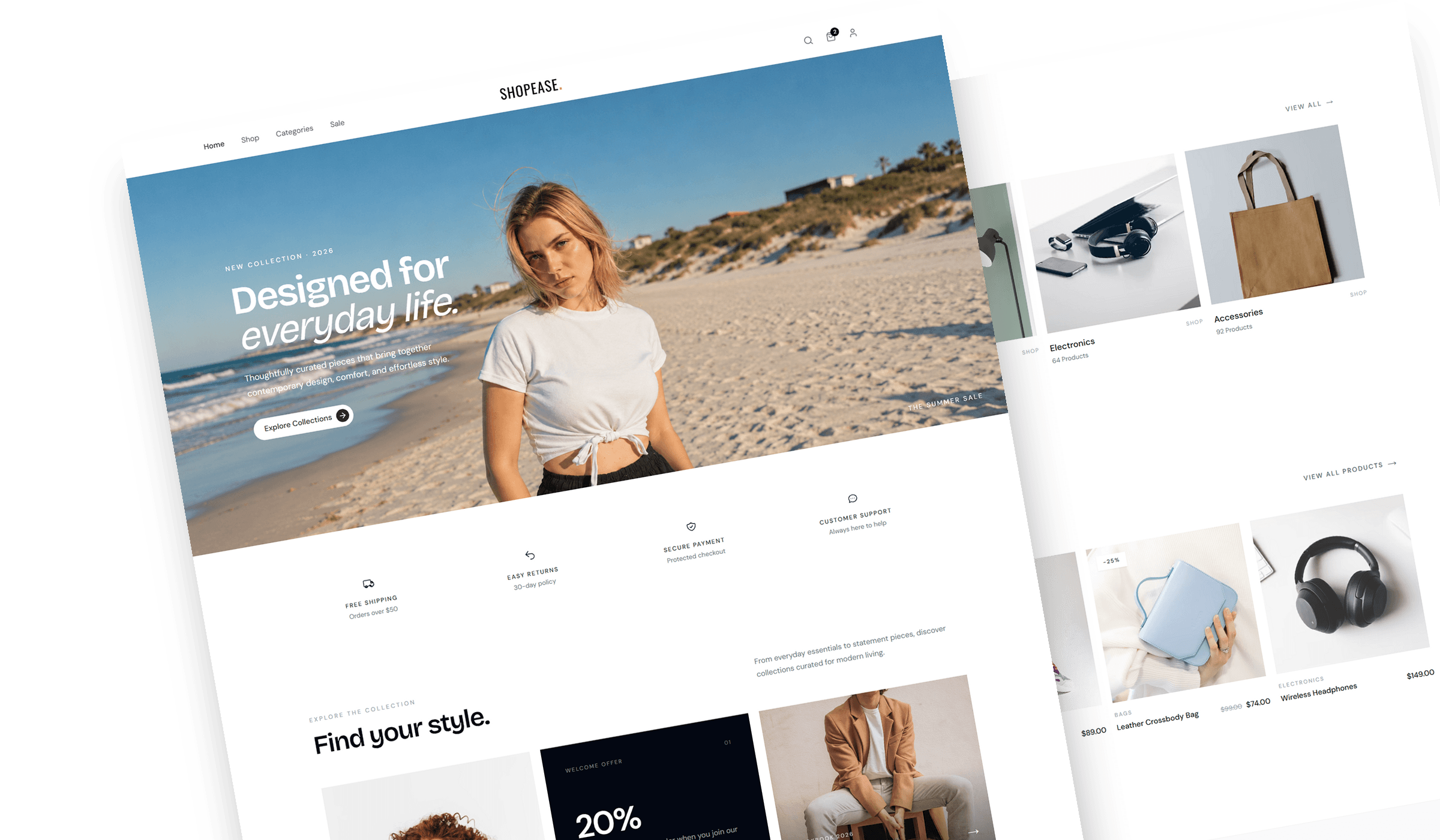 ShopEase - React JS Fashion Ecommerce Website Template