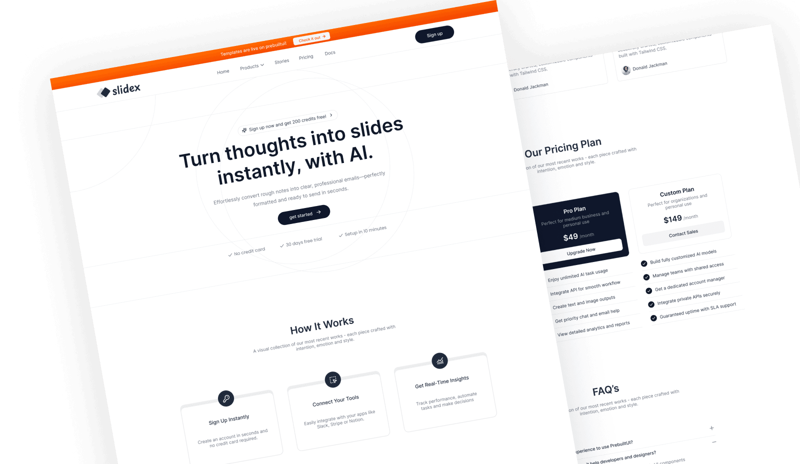 SlideX - React JS AI Presentation Template
